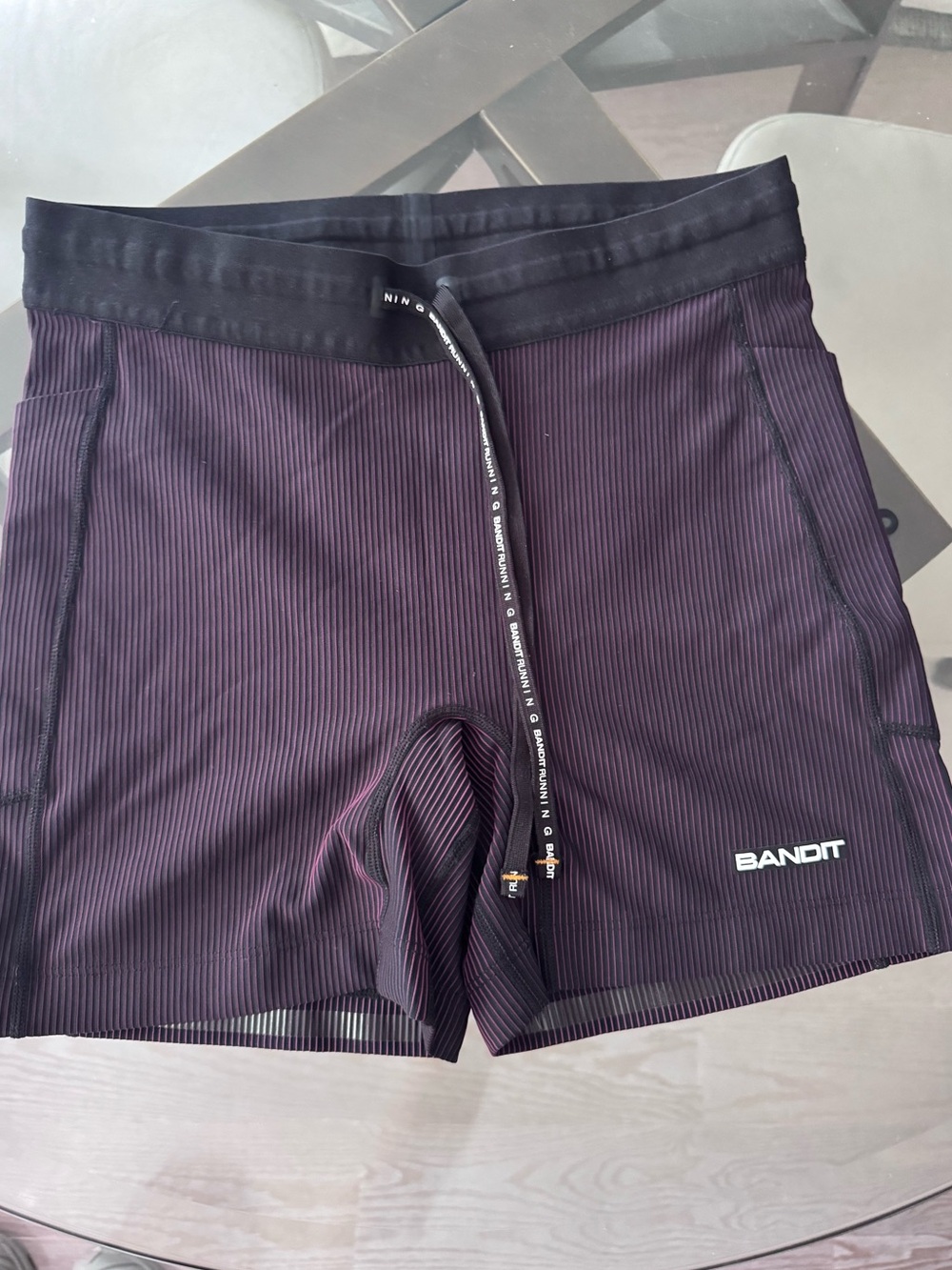 Bandit Striped Cadence 5” Compression Shorts - Black / Fig - Picture 8 of 10